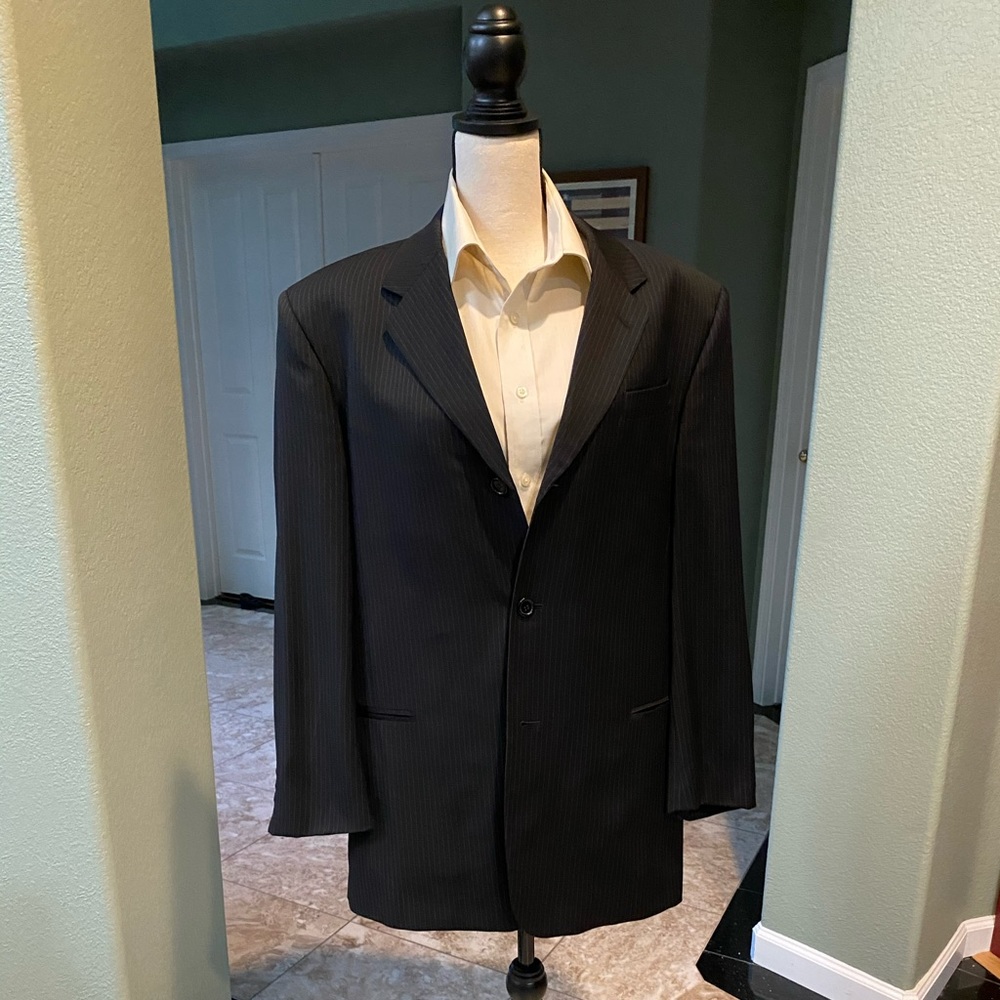 Donna Karan wool black pin striped sport coat.